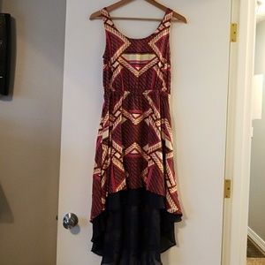 Fresh and Flowy Multicolor High Low Dress
